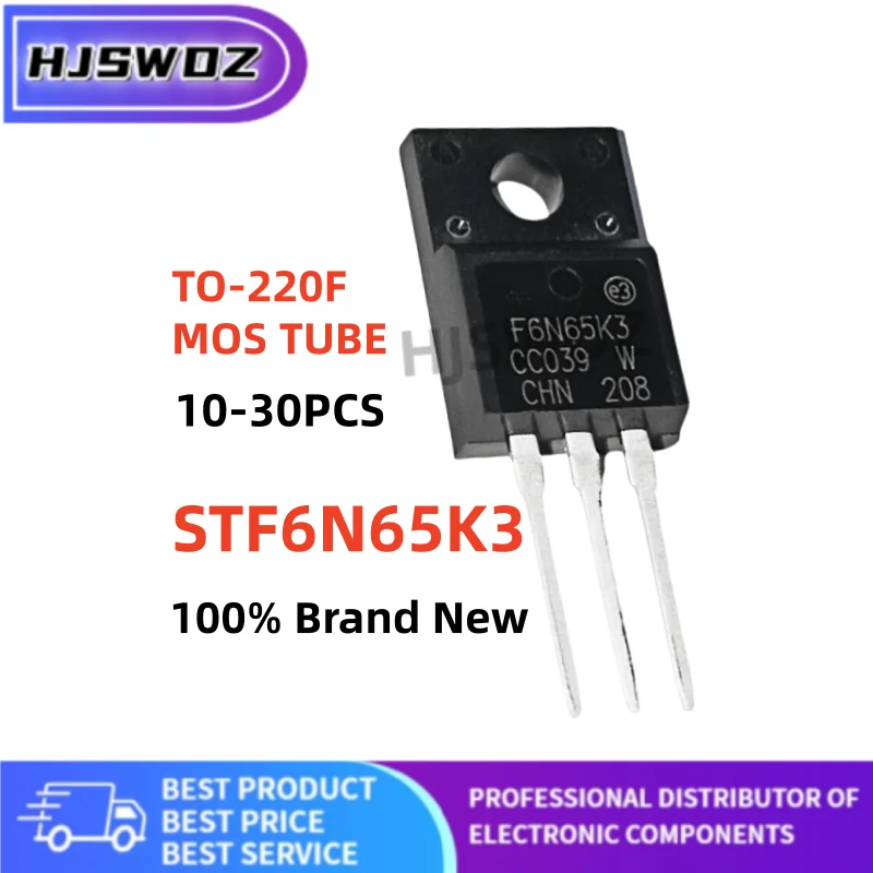 10-30PCS STF6N65K3 F6N65K3 6N65K3 TO-220F MOSFET Field effect tube Brand New