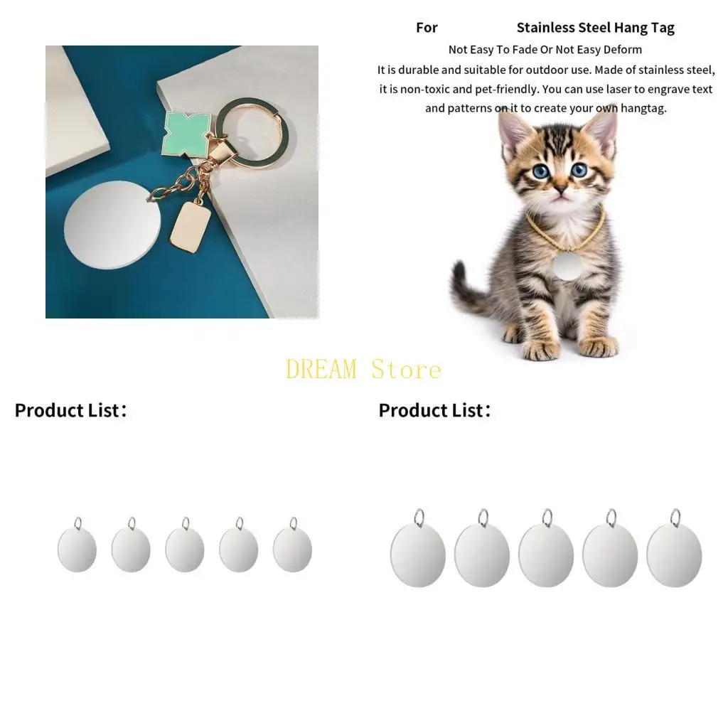 

5шт -полированные из нержавеющей стали домашних животных лазеры