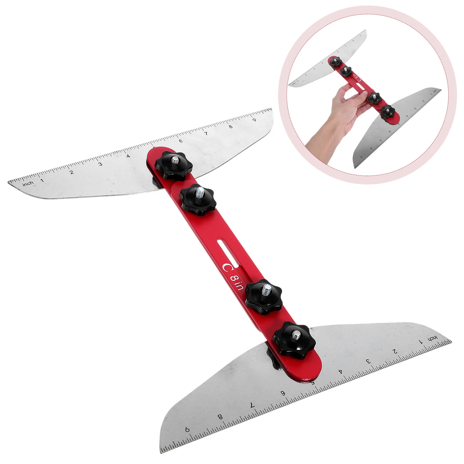 Stair Folding Ruler Treads Tools for Stairs Star Shape Red Stainless Steel Measure