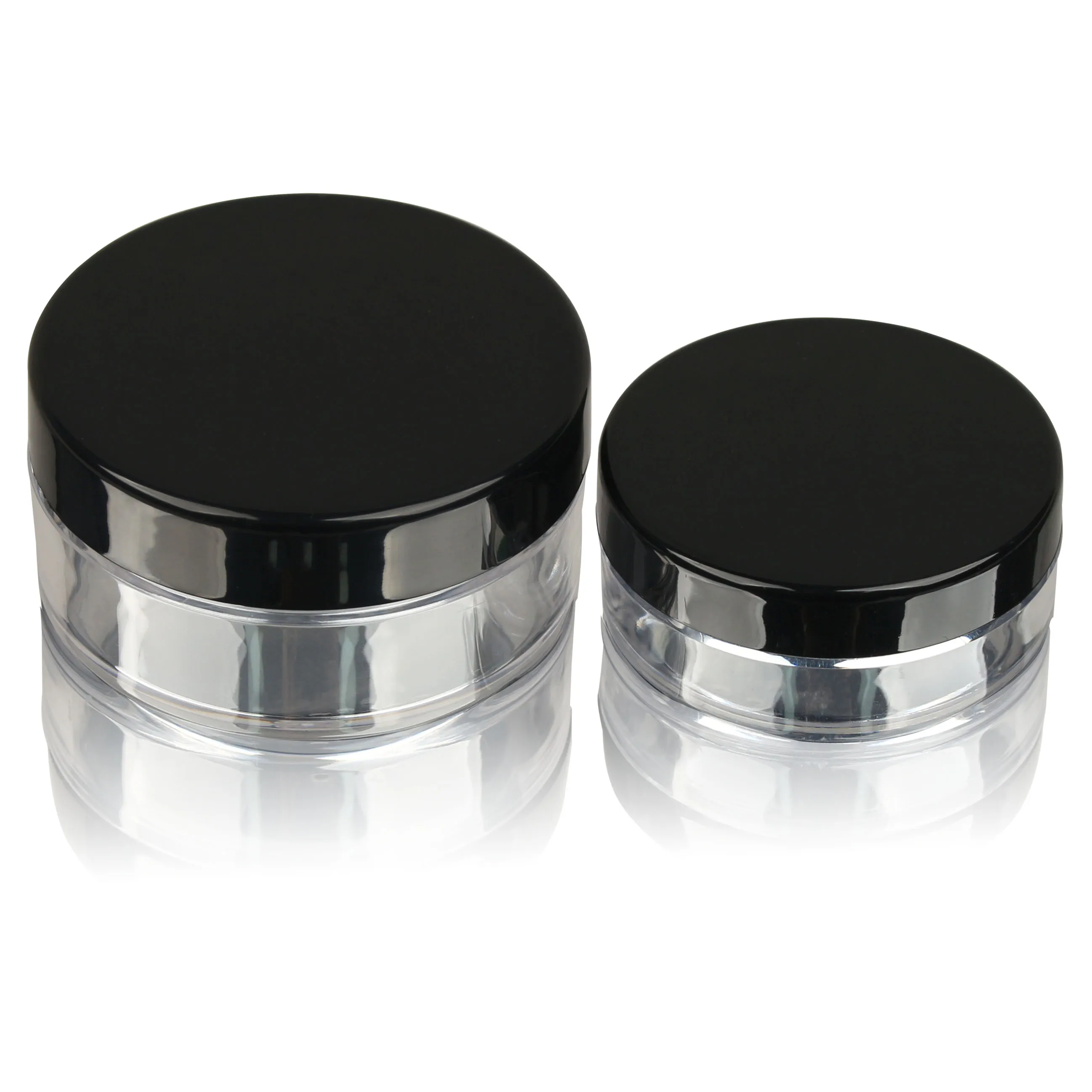10g 20g loose powder jar plastic cosmetic makeup powder filling bottle with black lid