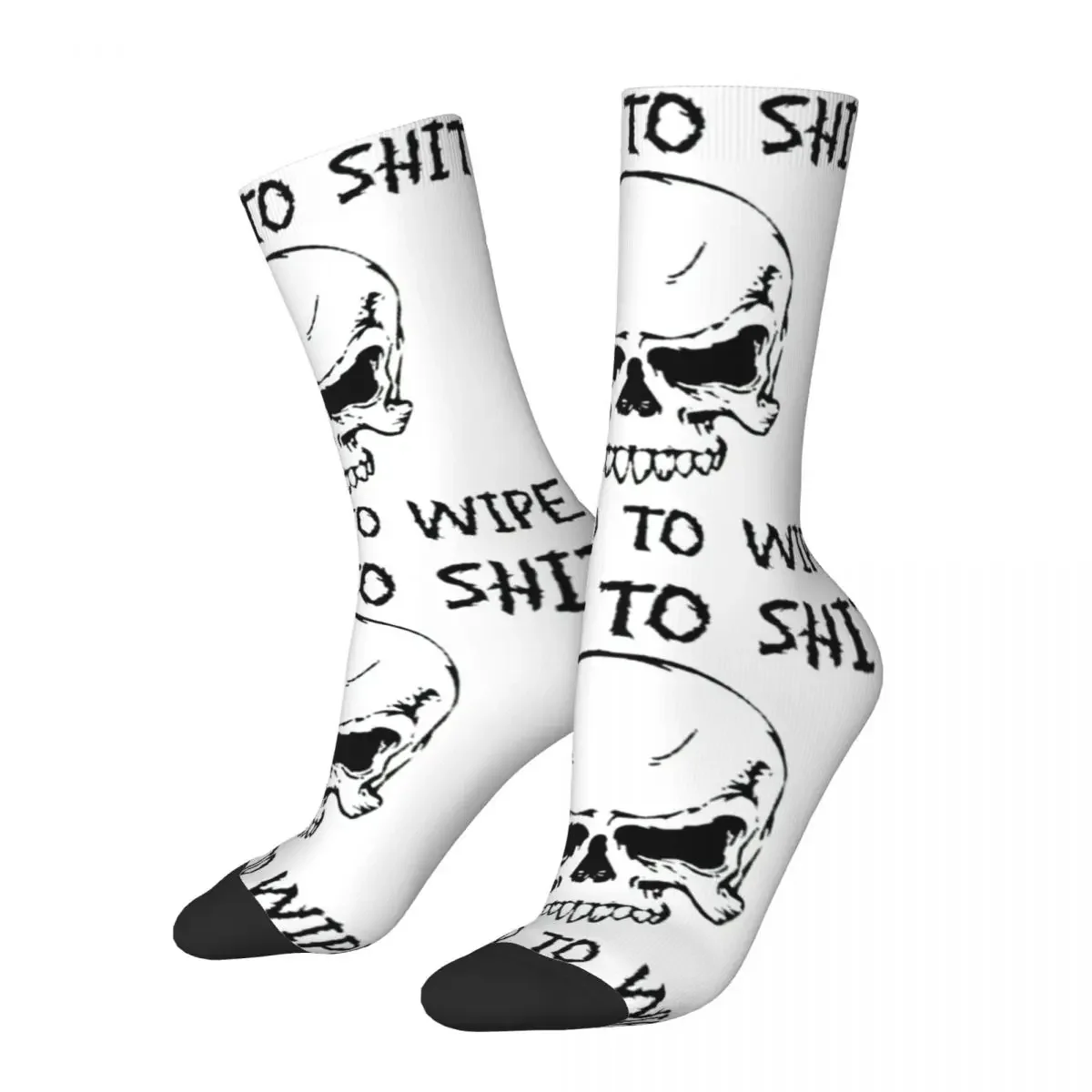 Born To Shit Forced To Wipe Funny Meme Theme Design All Season Socks Accessories for Female Cozy Crew Socks