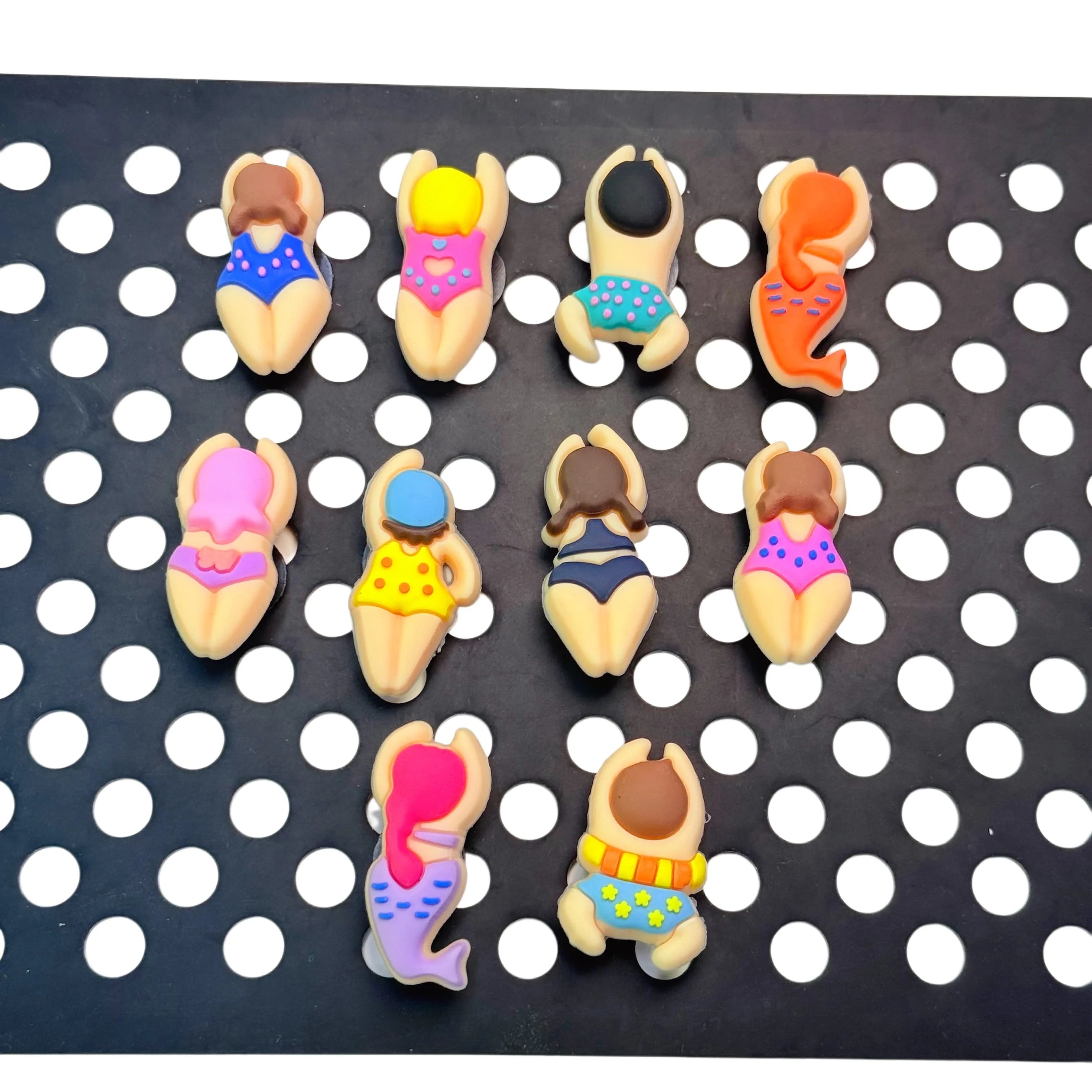 1-10Pcs Mermaid Front Crawl Shoe Accessories Swimming Sport Garden Slipper Buckle Charms DIY Holiday Gifts