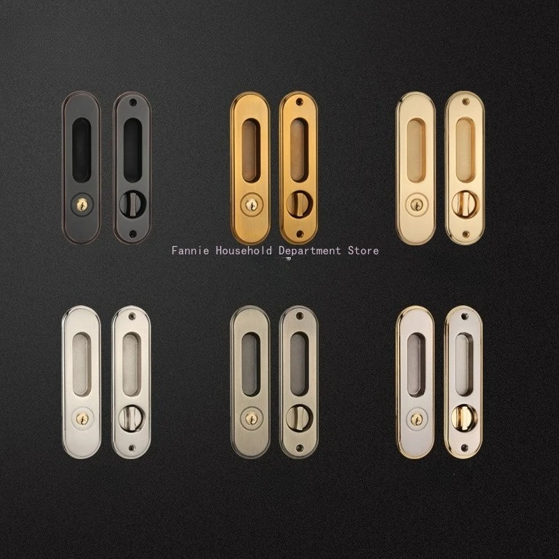 

Замок для раздвижной двери с ключами, скрытая дверная ручка, внутренний замок, противоугонная фурнитура для деревянной мебели