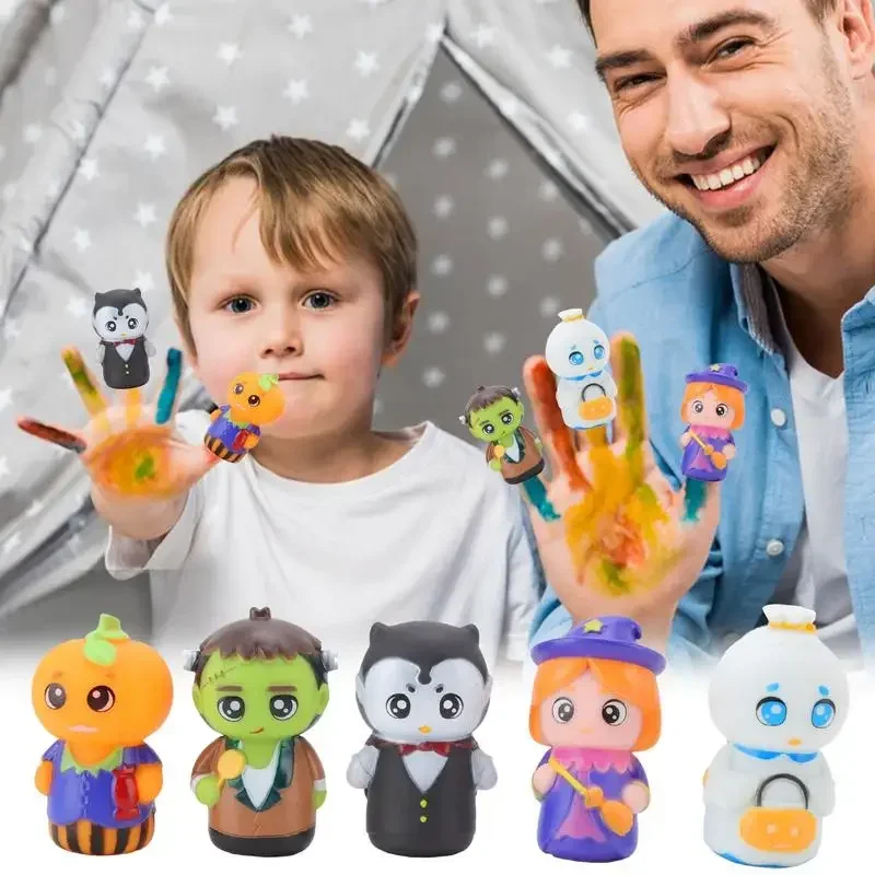 5 Stück Halloween-Fingerpuppen, Halloween-Fingerpuppen mit Vinyl-Charakter, Spielzeug für Halloween-Partys, Gastgeschenke, Goodie Bag-Füller