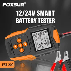 FOXSUR 12V Car battery tester  Motorcycle Battery Analyze Diagnostic Tool Gel AGM WET CA SLA Battery CCA FBT200 Scanner