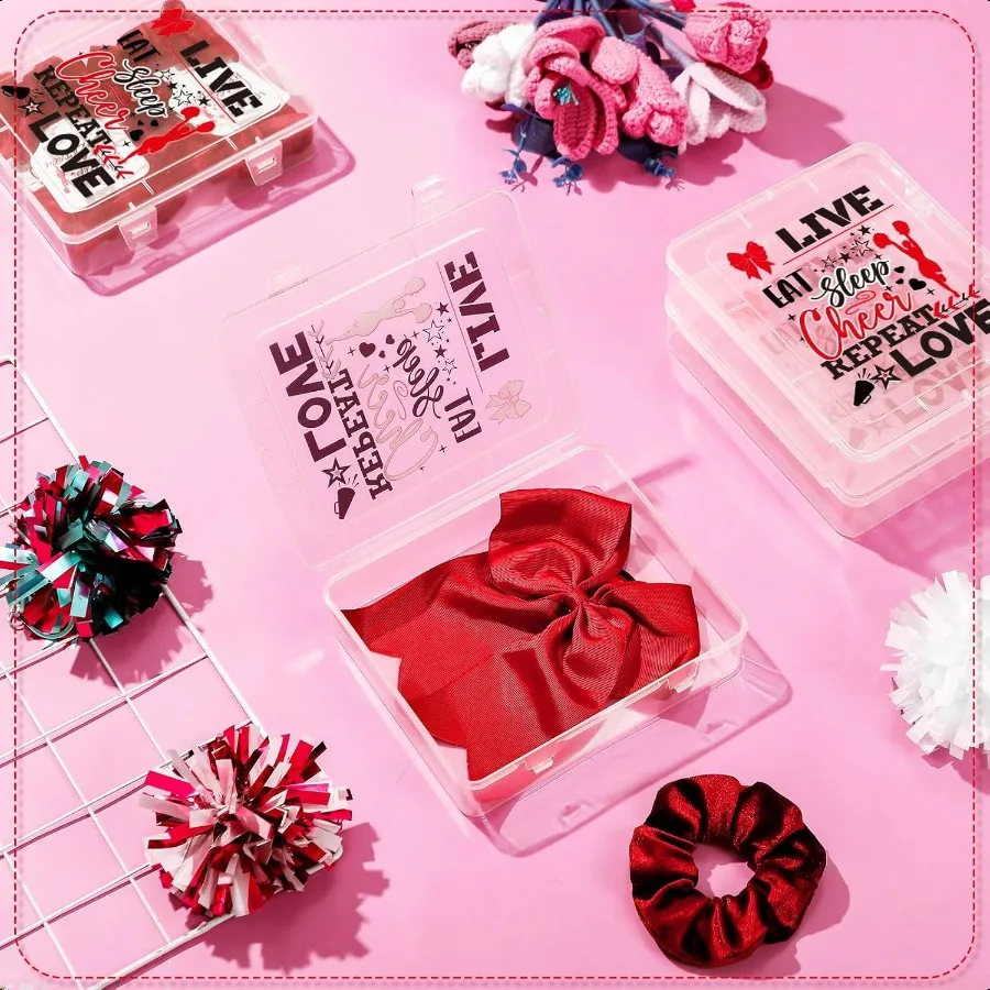 12 Stück große Cheer Bow Box aus Kunststoff für Cheer Team Gifts Case Bulk Senior 2026 Schärpe Geschenk für Team Cheerleader Haarschmuck Orga