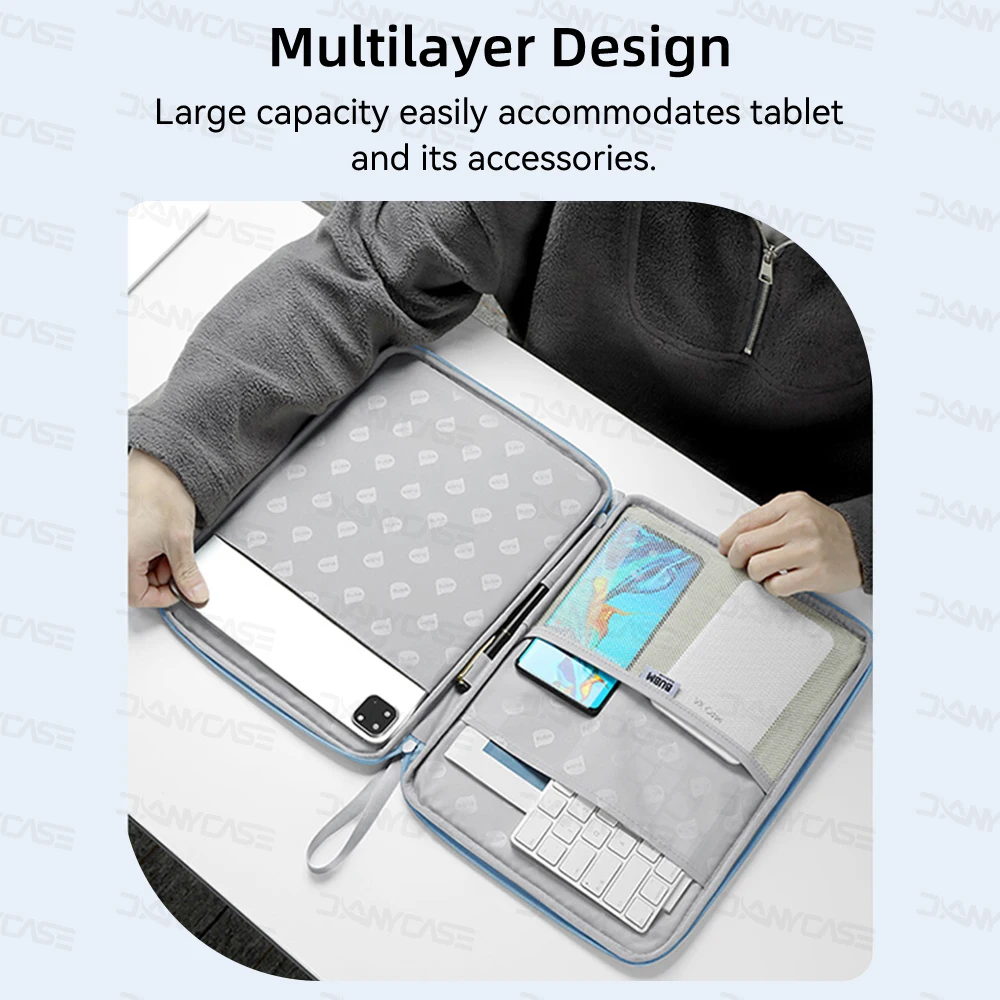 Tablet Sleeve Bag 7.9-12.9 inch Handbag Case for iPad Samsung Xiaomi Lenovo Sleeve Bag Cover Shockproof Pouch Multi Pockets