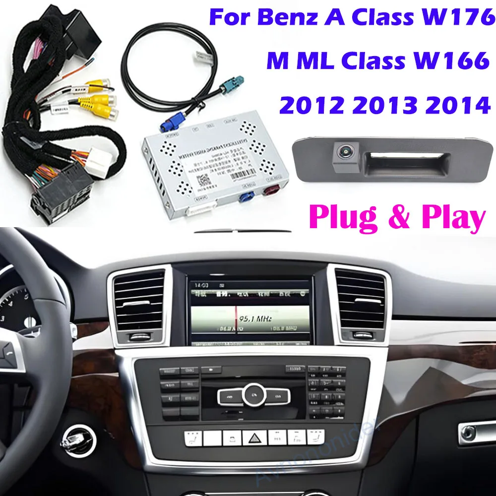 Dynamische Flugbahn-Decoder-Rückfahrkamera für Mercedes Benz A-Klasse W176 M ML W166 2012–2014 NTG 4,5/4,7 OEM-Bildschirm Plug & Play