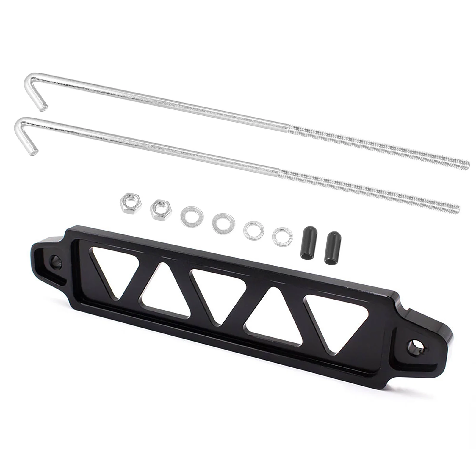Aluminum Alloy Car Battery Hold Down Bracket Kit For most group 21/21R/22F/22HF Batteries Tie Down Mount Holder With Hook Bolt