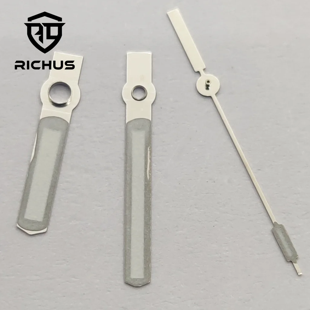 ساعة يد فضية من ريتشوس NH35 عقارب خضراء مضيئة تناسب NH34 NH35 NH36 ETA2824 2836 حركة Miyota8215-DG #4