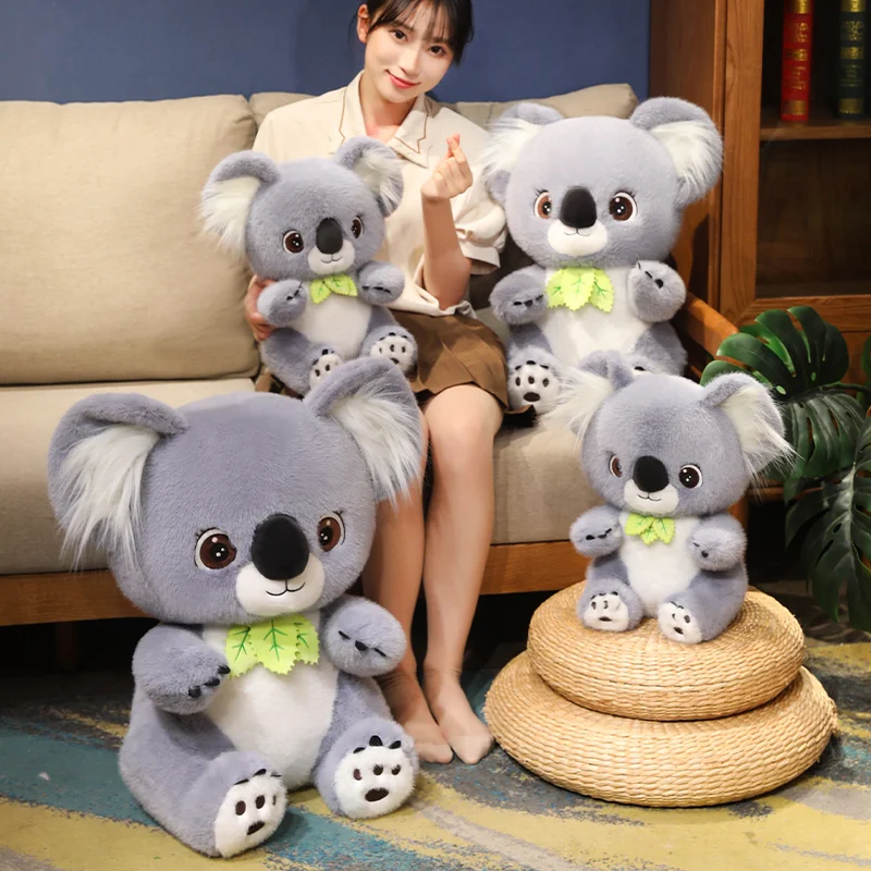 Simulación de oso Koala de hoja bonita, juguetes de peluche, lindo Animal relleno, muñeco de Koala suave, juguete de acompañamiento para bebé, regalo para niñas, decoración del hogar