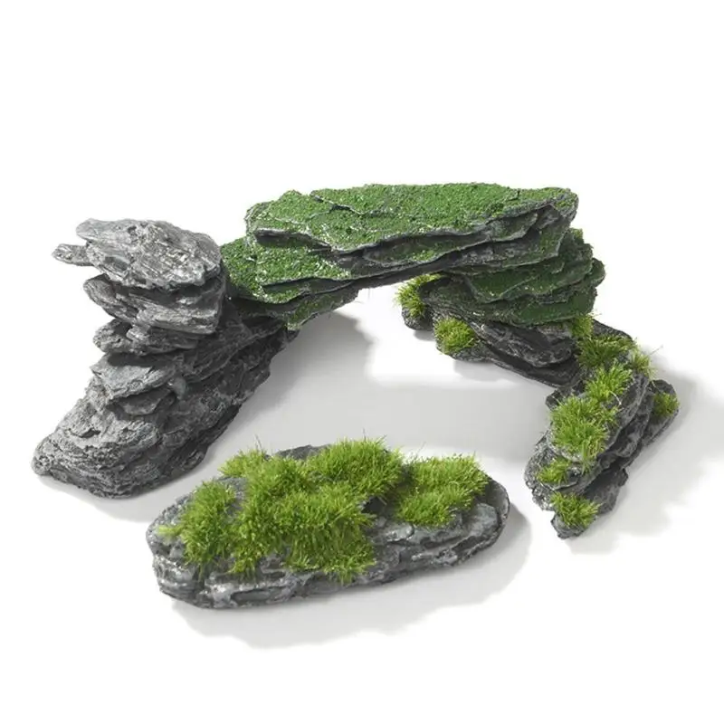 Irregular Simulation Moss Covered Rocks 1/5Pcs Mini Ornament Gift for DIY Fairy Garden Bonsai Lovers