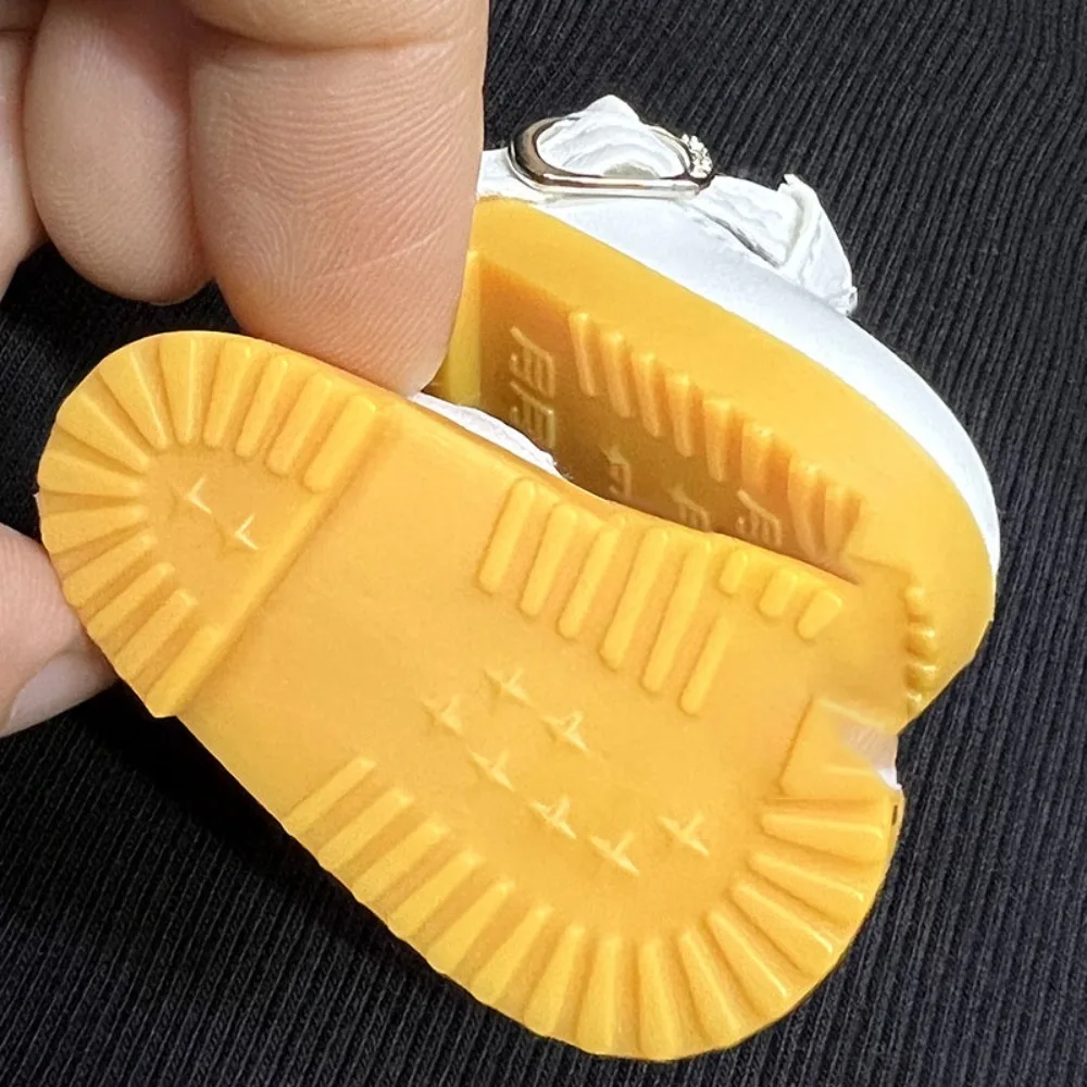 Mini Flat Bottomed Toy Shoes Leather 4.7cm X 2.5cm Doll Shoes DIY Bottomed Glossy Mini Shoes 1/6 Point Doll