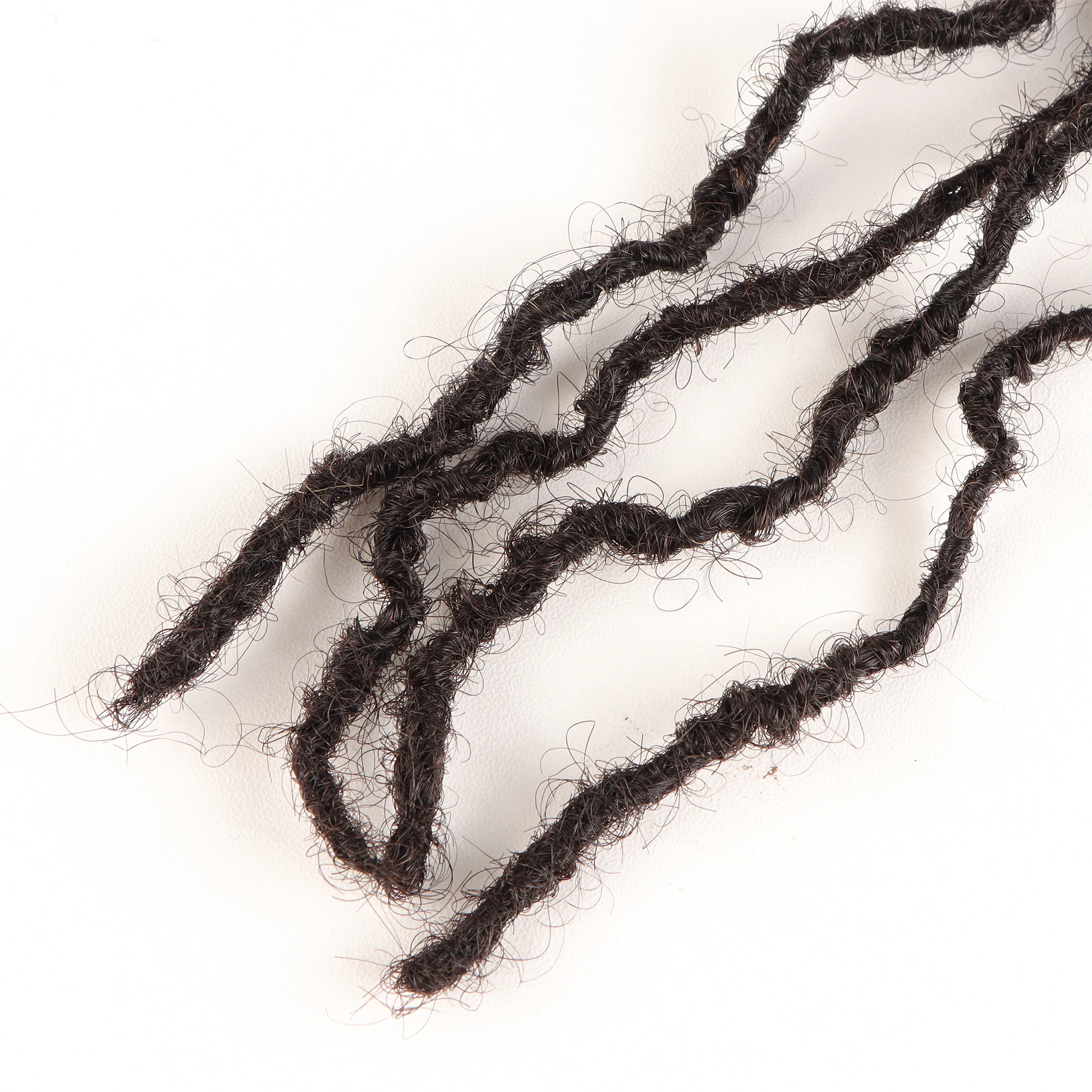 Locs-extensiones de rastas de cabello humano para hombres y mujeres, de diámetro 0,3, cabello humano Real hecho a mano, Loc