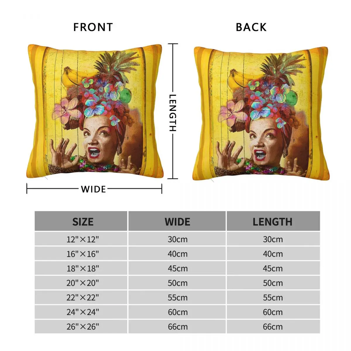 Tropical Miranda Pillowcase Polyester Linen Velvet Printed Zip Decor Throw Pillow Case Sofa Cushion Cover