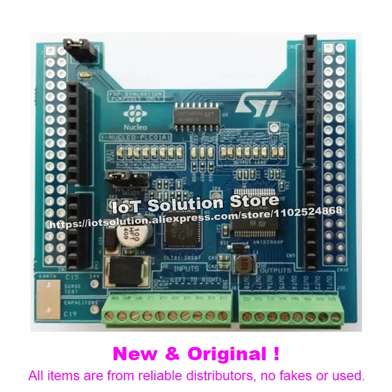 X-NUCLEO-PLC01A1 Industrial input/output Expansion Board based on VNI8200XP and CLT01-38SQ7 for STM32 Nucleo