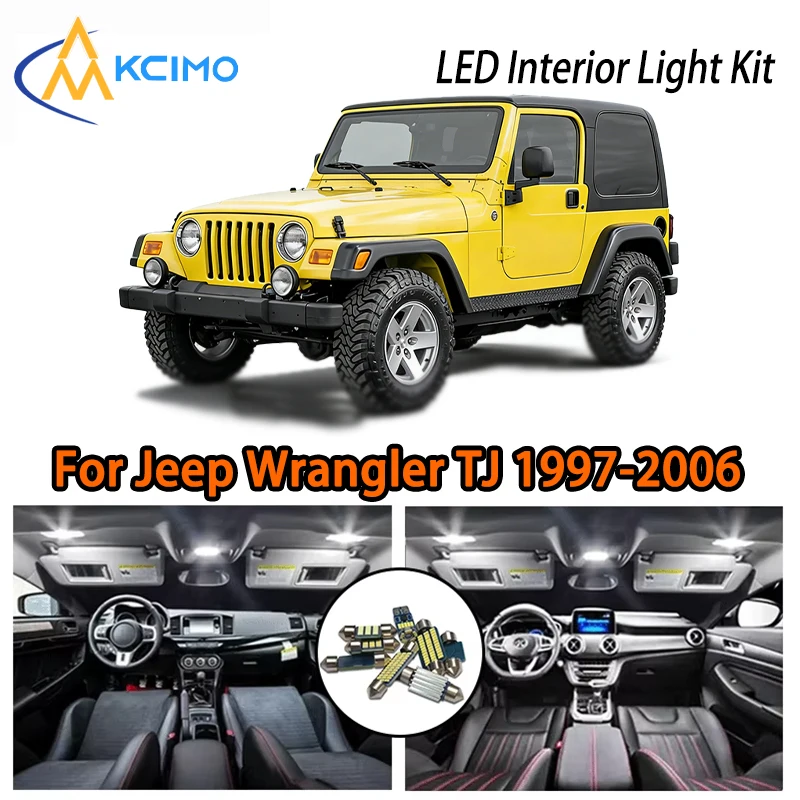 

Потрясающие светодиодные внутренние светильники для Jeep Wrangler TJ 1997-2006, два цвета: белый и синий на выбор, простая установка, суперяркие.