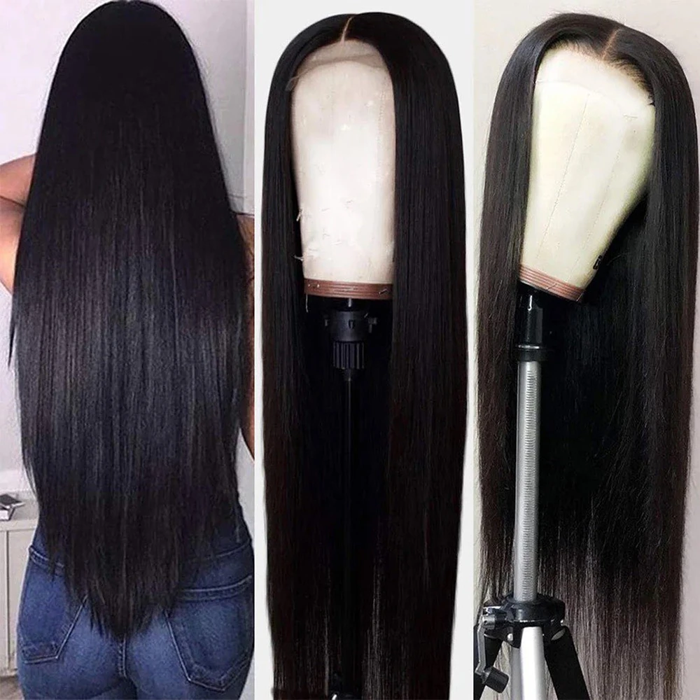 Wig Rambut Asli Bone Straight Lace Front 220% 13x6 13x4 HD untuk Wanita, Wig Full Lace 360 Rambut Asli 40 Inch, Wig Closure 5x5