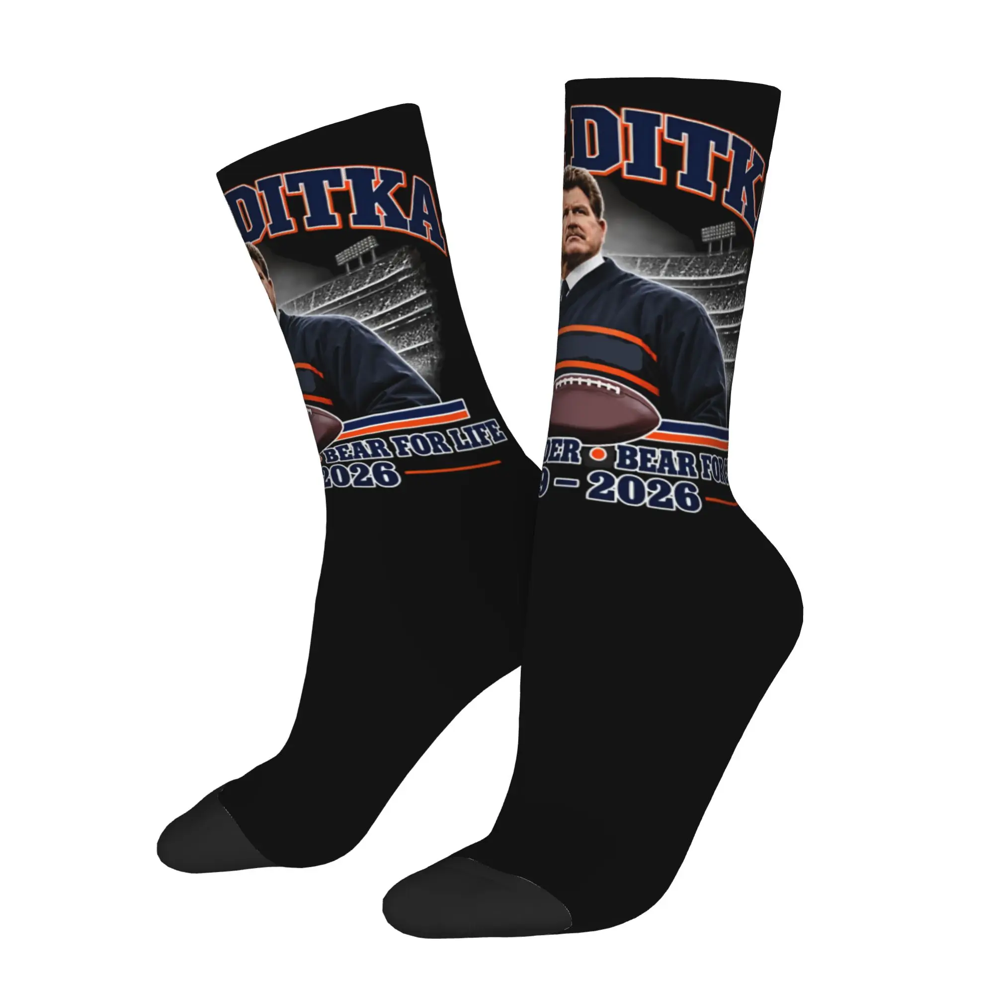 Winter Warm Hip-hop Women Men Mike Ditka 1939-2026 Legend Football Socks  Non-slip Soccer Socks
