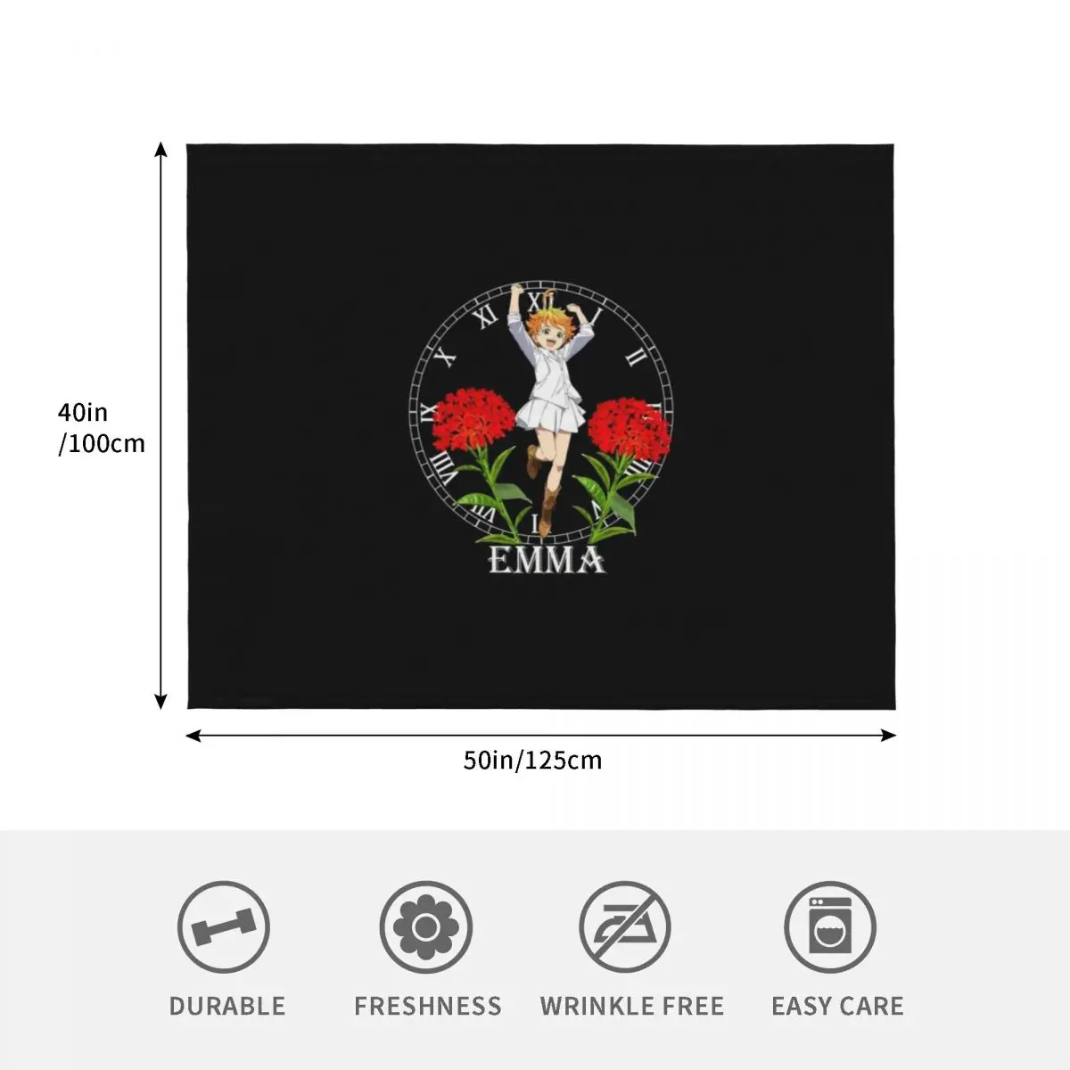 وعد نيفرلاند إيما رمي بطانية الزخرفية أريكة الصيف الفراش الفاخرة مصمم تأثيري أنيمي البطانيات