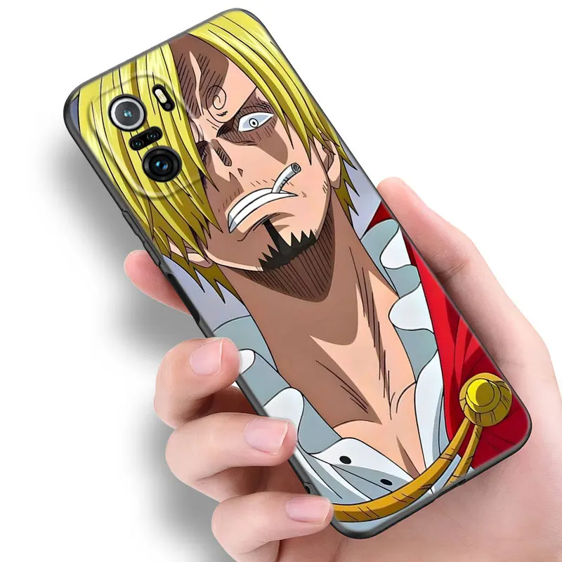 Anime One Piece Sanji Black Silicone Phone Case For Xiaomi POCO X3 X4 NFC F5 M3 M4 M6 X5 X6 Pro F3 F4 GT 5G C55 C65 M5