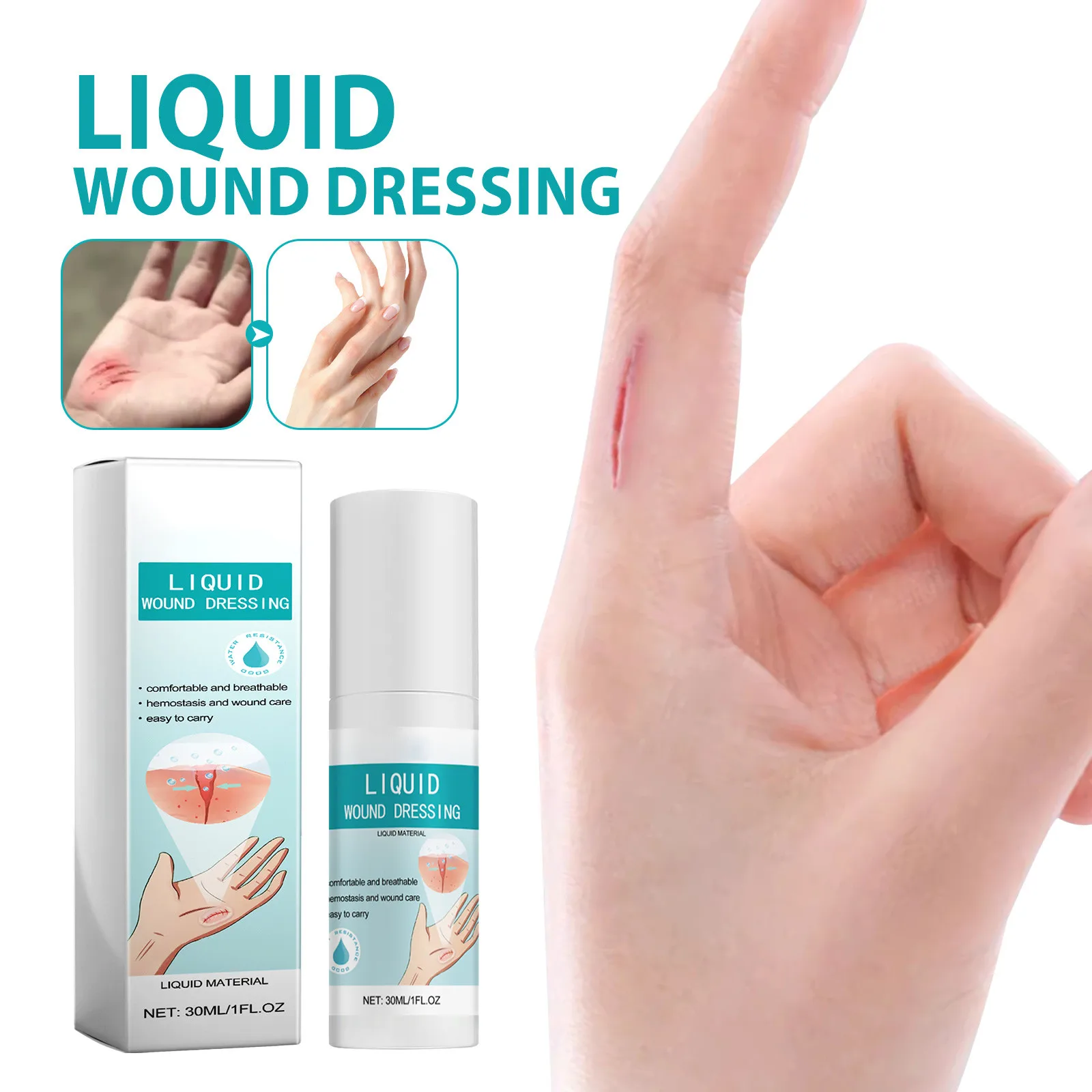 2024 New Liquid Bandage Spray Liquid Suture Wound Wound Glue Scar Reduction Scar Isolation 30ml Best Gifts For Female