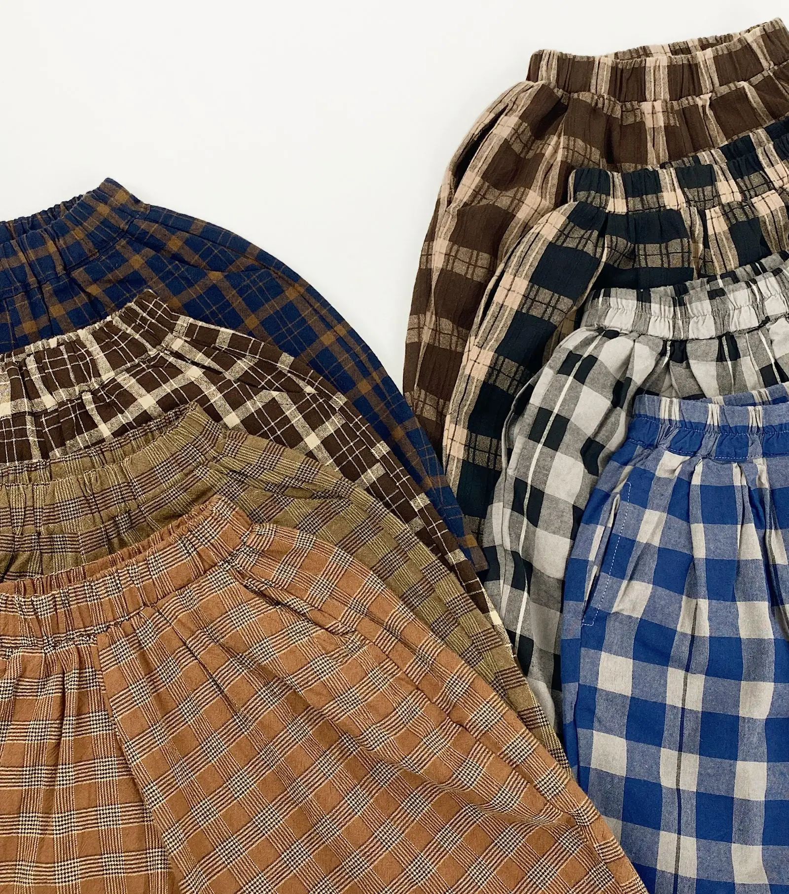 Kinder-Caprihose im koreanischen Stil, Retro-Gittermuster, Kinder-Shorts, Sommerhose, weich, atmungsaktiv, Unisex-Hose – Detail 14