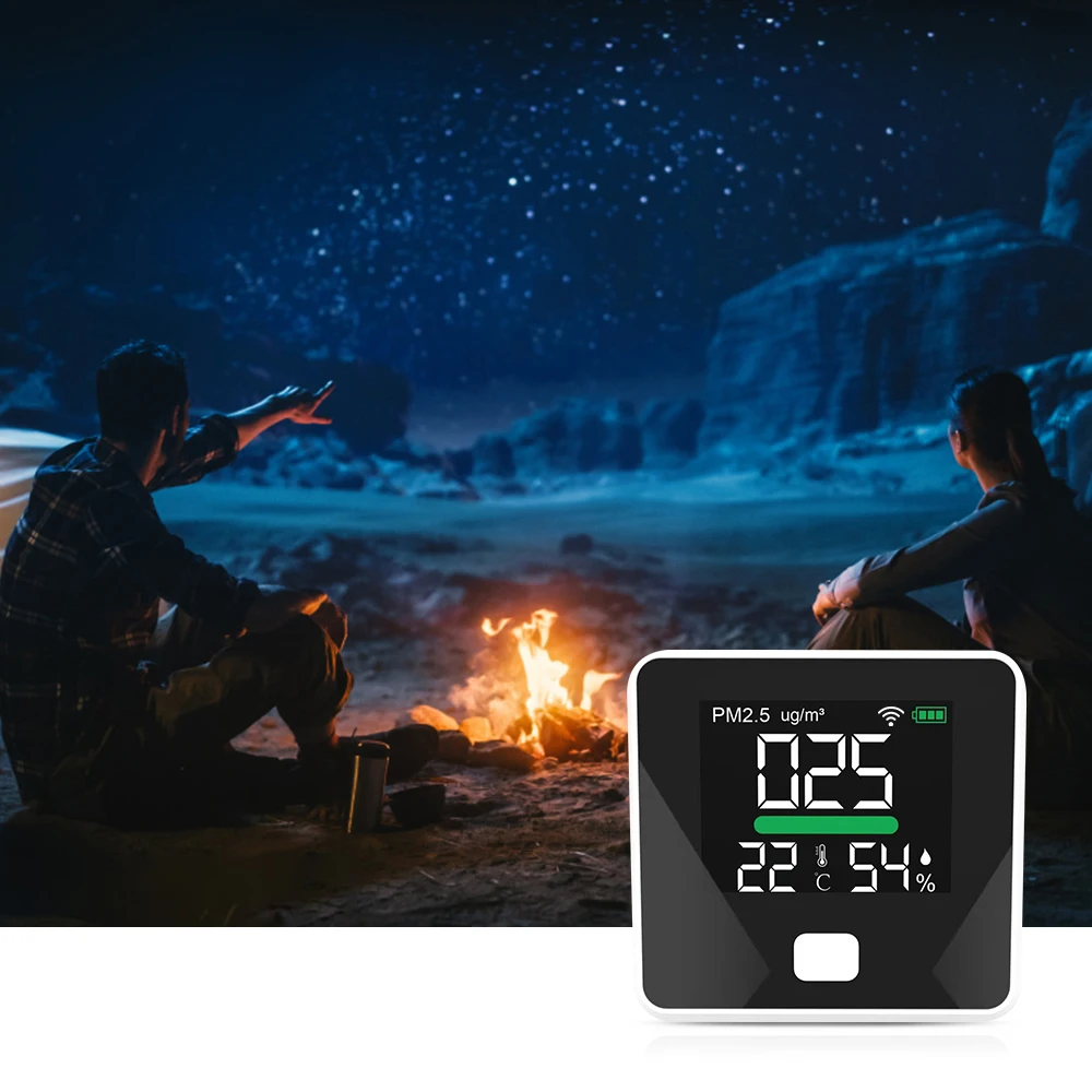 Mini Hoge Precisie Real Time Monitoring PM2.5 Stofdetector Laser Sensor 4 in 1 Smart Home Tuya WiFi Intelligente Deeltjesmeter