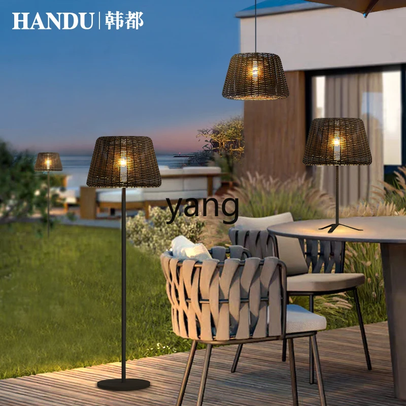 CX Outdoor-Gartenlampe, wasserdichte Villa, Innenhof, Landschaftsbau, Terrasse, handgewebte Rattan-Lampe