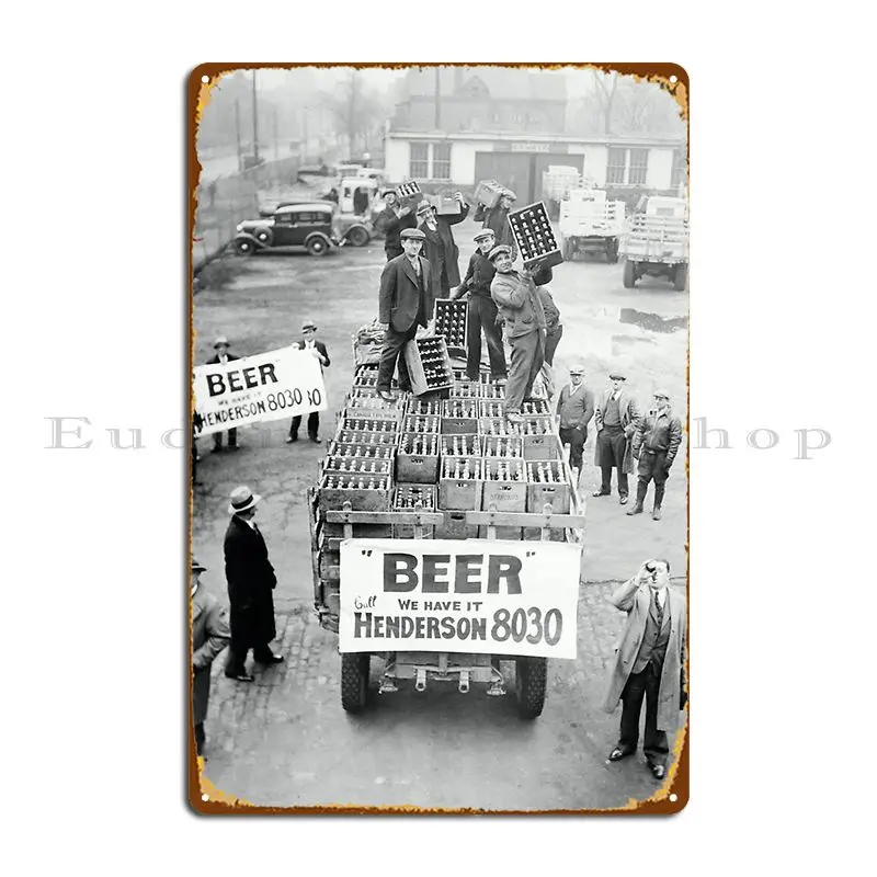 We Have Beer End Of Prohibition 1933 Metal Sign Pub Mural Designs Cinema Personalized Cinema Tin Sign Poster