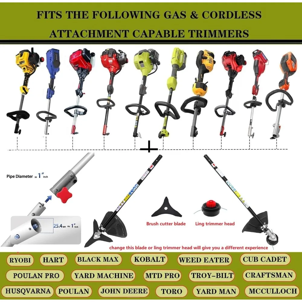 مرفق أداة تشذيب العمود المرن لأدوات تشذيب سلسلة Worx وTroy-Bilt وSunseeker ورؤوس الطاقة #3