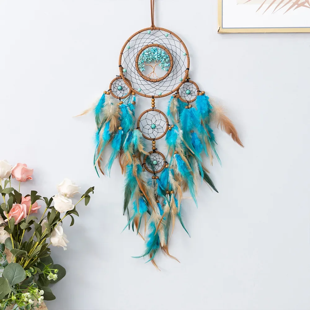 Feathers Dream Catcher Hangings Fresh Ornaments Car Gifts Simple Creative Vintage Home Decorations Bedroom Decor Hanging Drop