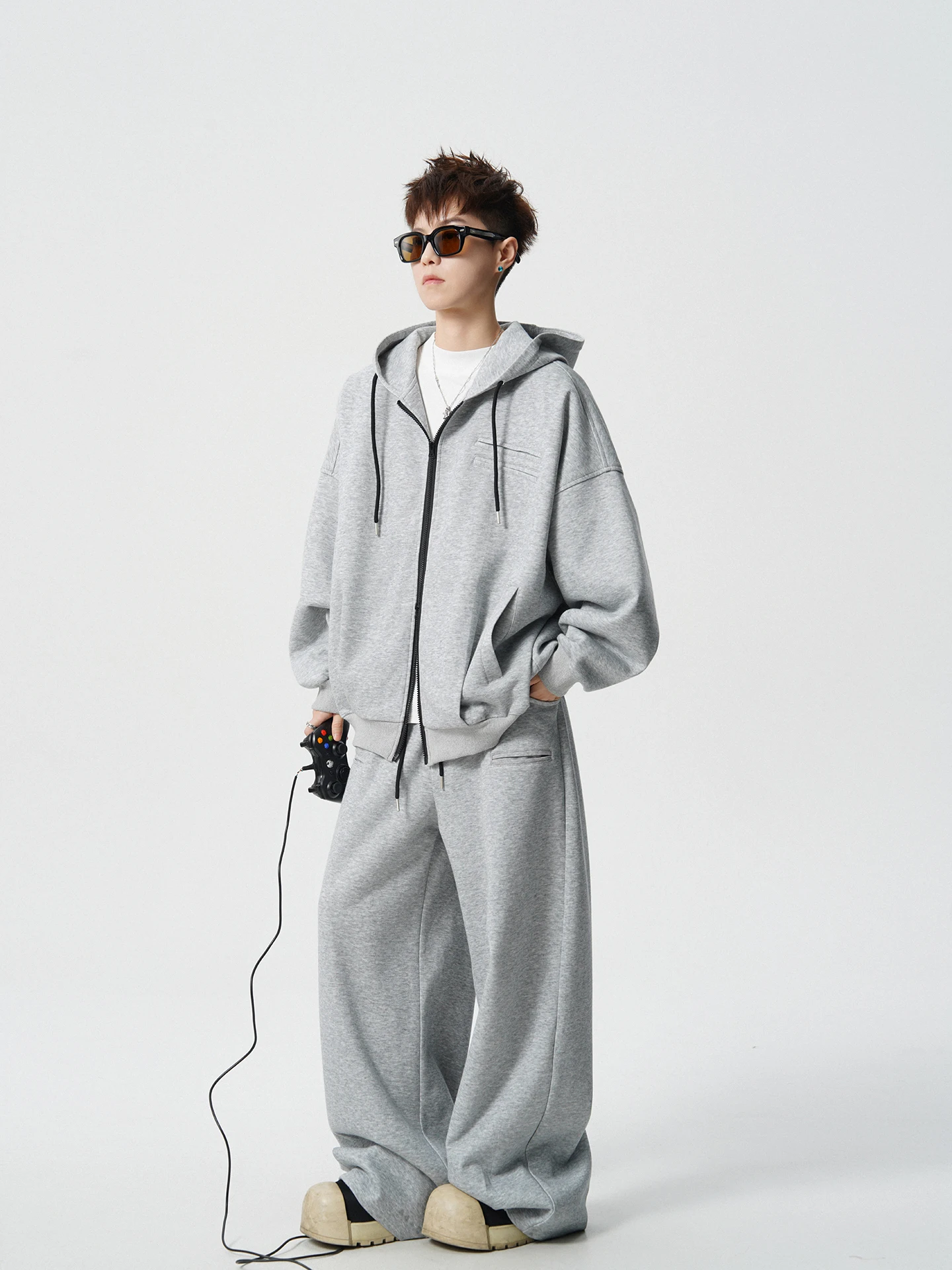 

Boyue American Sle Heavyweight Sportswear Set Casual Hoodie Wide Leg Pants for Men And Women Long Sve Cotton Polyester