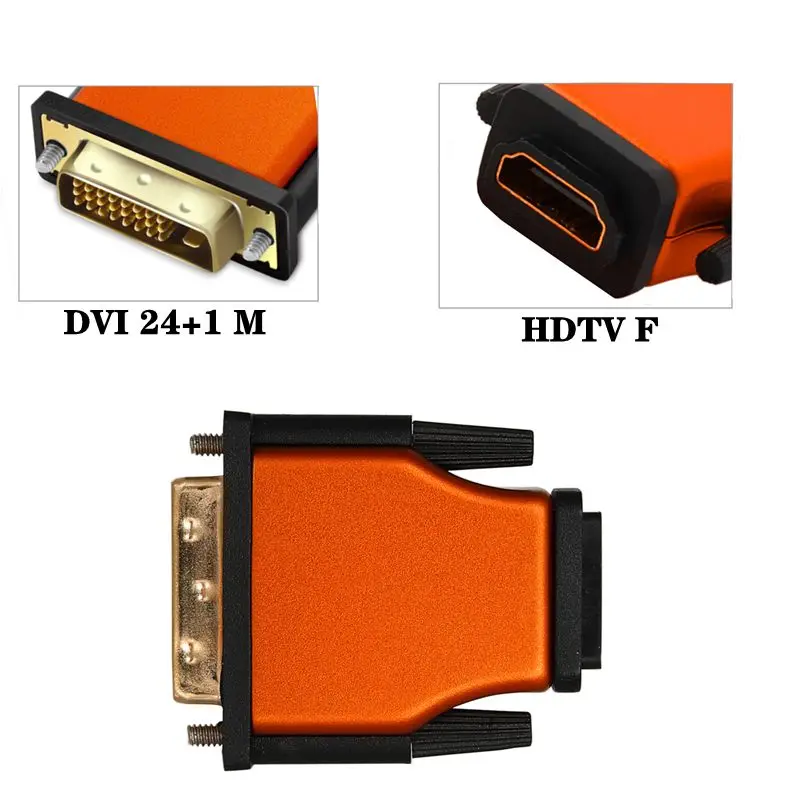 2.0 Version DVI 24+1 Male To HDMI Compatible Female Adapter Graphics Card DVI Connector To TV HD Adapter 4K60HZ