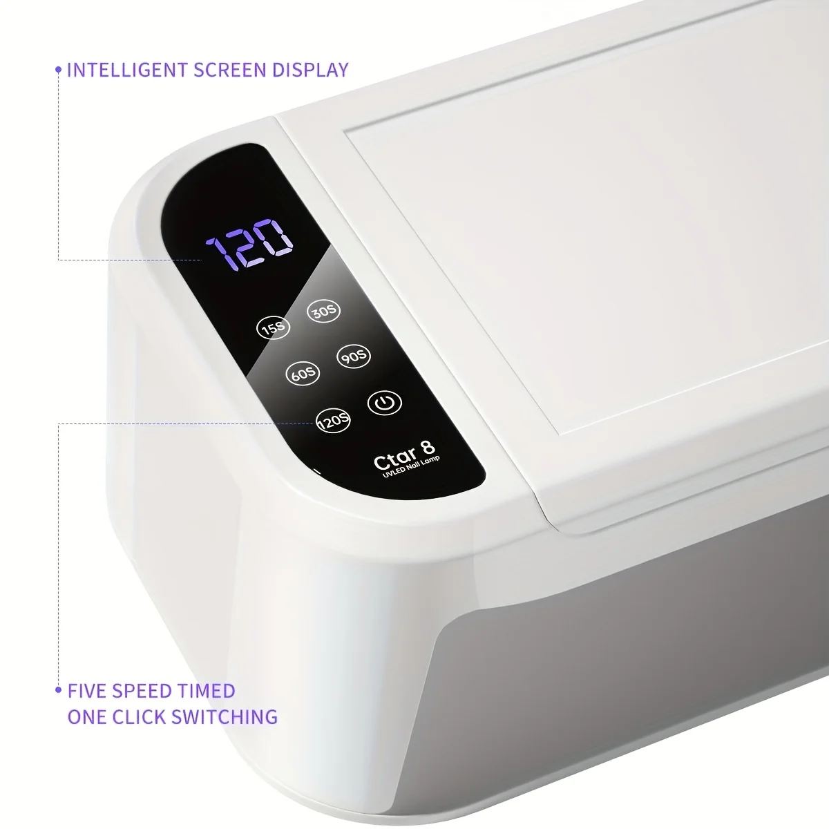 [米国プラグ] XEIJAYI 1個 LEDハンドピローライトセラピーランプ UVグルー乾燥機、高速ネイルドライヤー ネイルポリッシュ硬化UVランプ 5つのタイマー付き