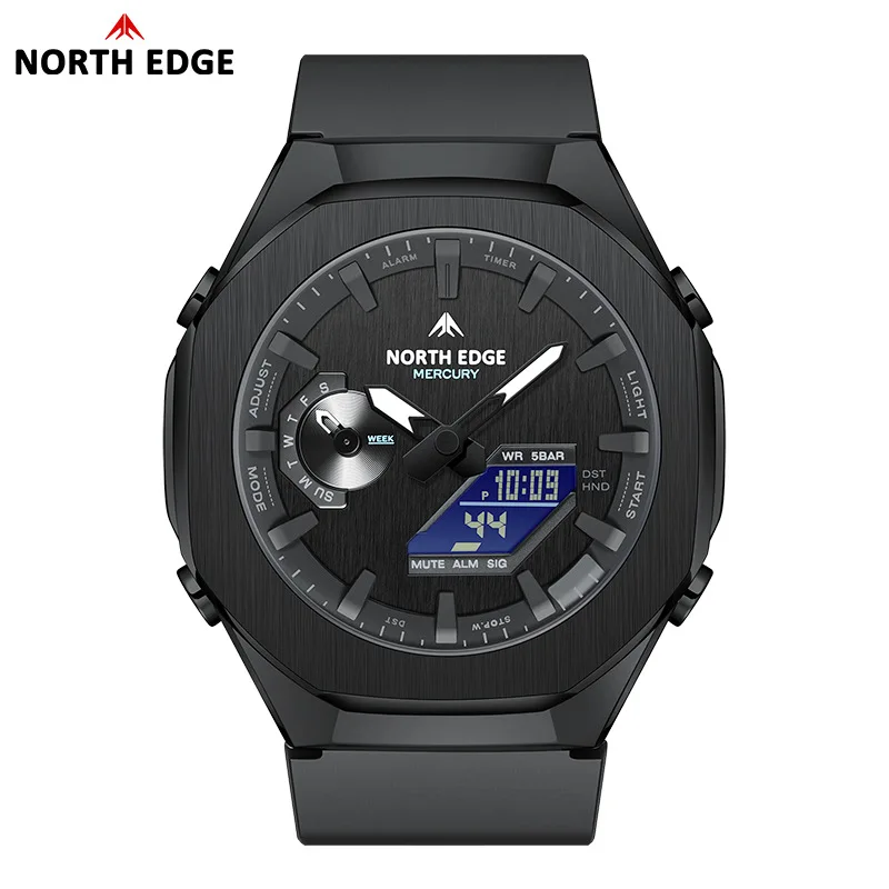 Student Dual Time Quartz Sport Watch Waterproof Backlight Alarm Stopwatch World Time Calendar