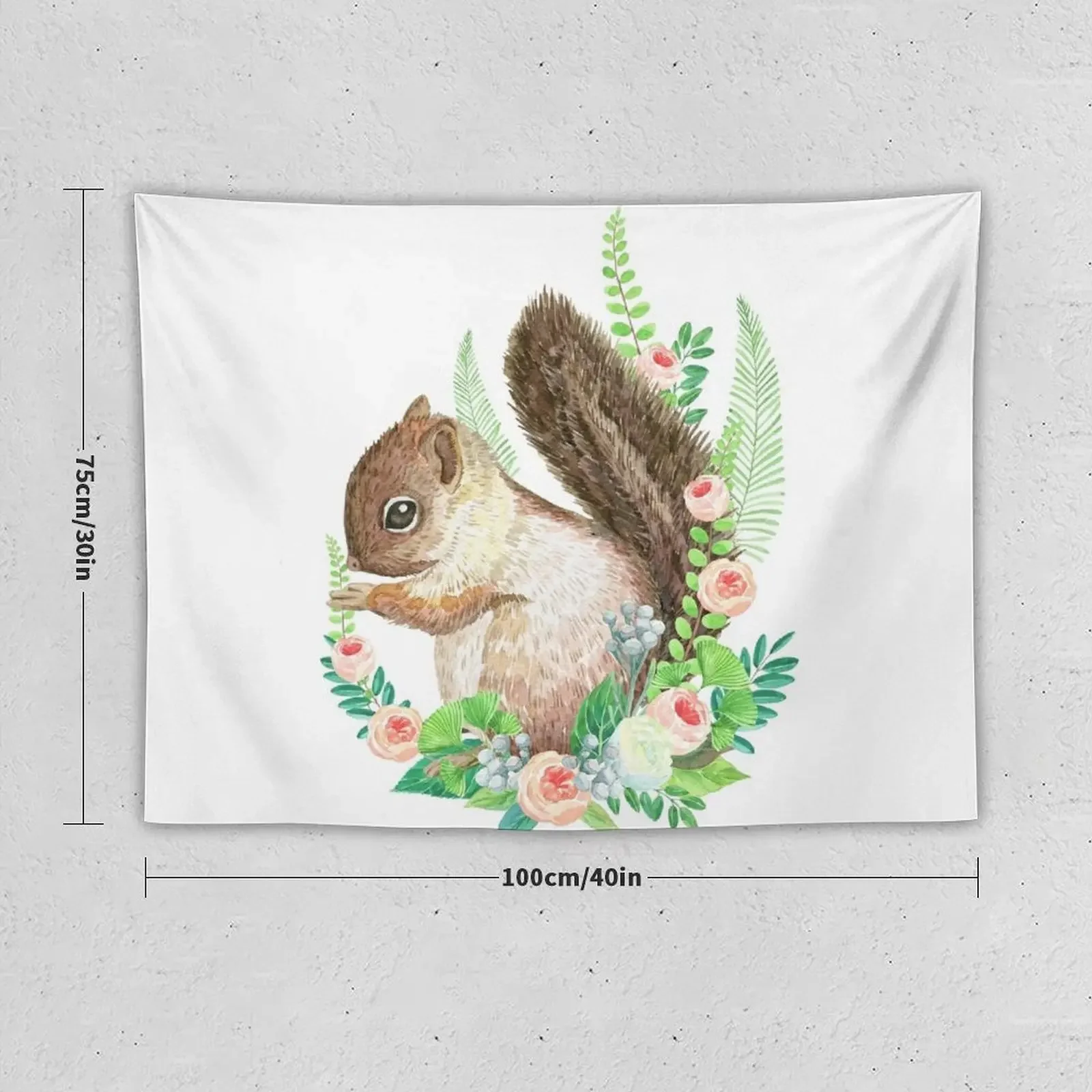 squirrel with flowers Tapestry Room Decor Cute Korean Room Decor Cute Decor Things To Decorate The Room Tapestry