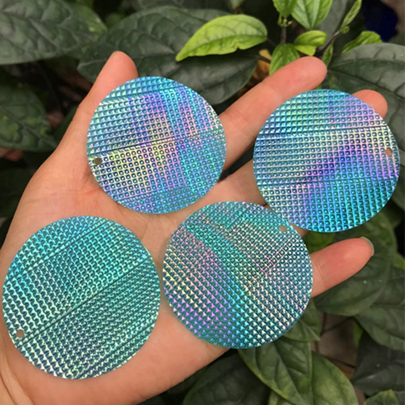 Wholesale 20-50mm Embossed Colorful Blue Single Hole Round Sequins For Handicraft Jewelry Earrings Clothes Bag Shoes Accessories