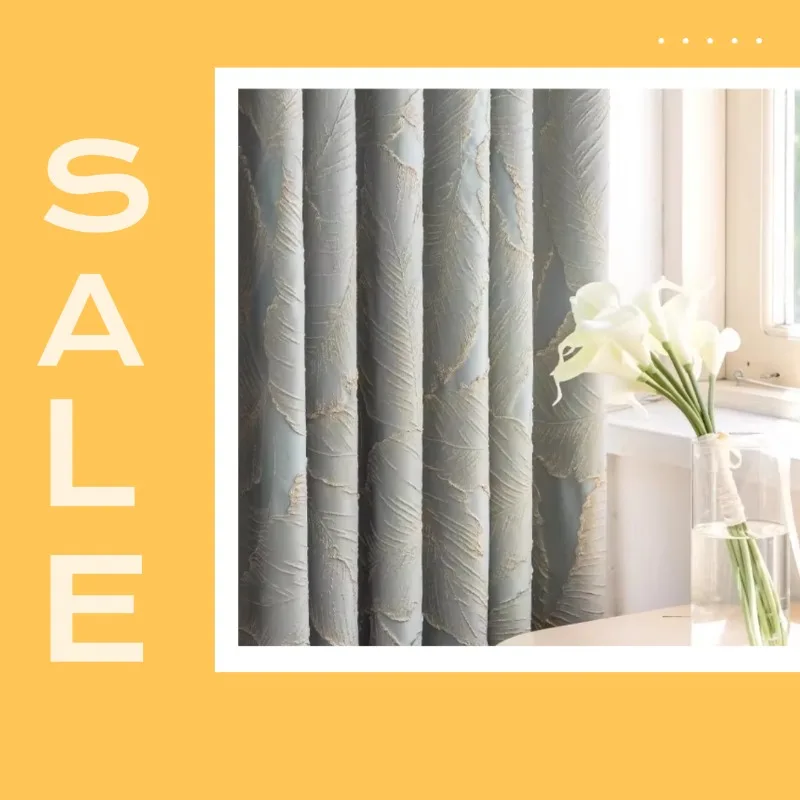 

French-style Retro Jacquard Curtains Luxurious and Light Luxury Modern Minimalist Blackout for Living Room Custom Size Door