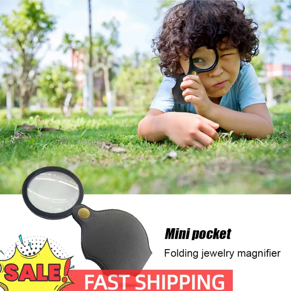6/8/10X Handheld High Magnifying Glass ABS Handle Mini Portable Glass Lens Magnifier for Viewing Jewelry Reading