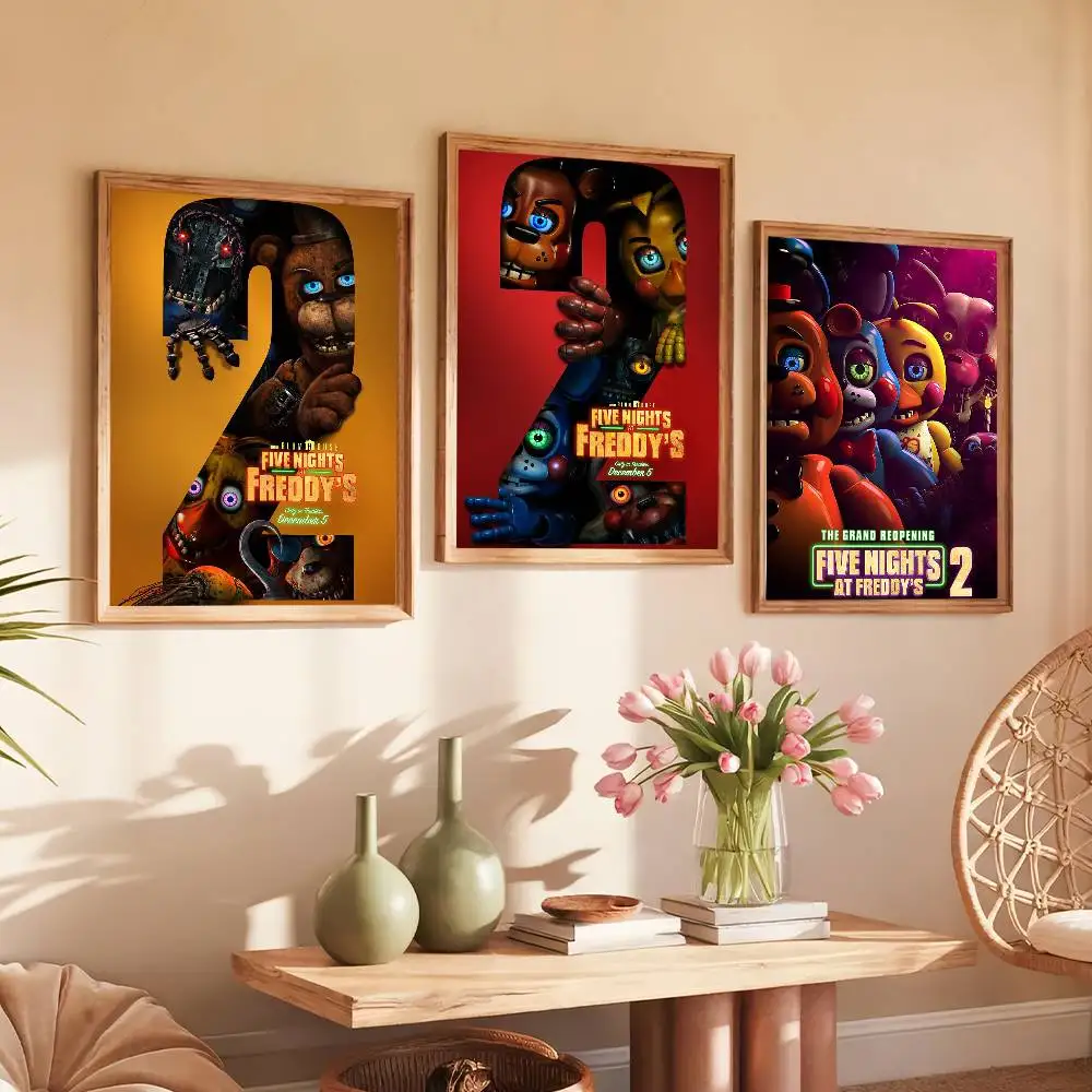 ملصق فيلم F-Five N-Nights at F-Freddy's 2-S يطبع منزل ذاتي اللصق مناسب لتزيين غرفة المعيشة والجدار