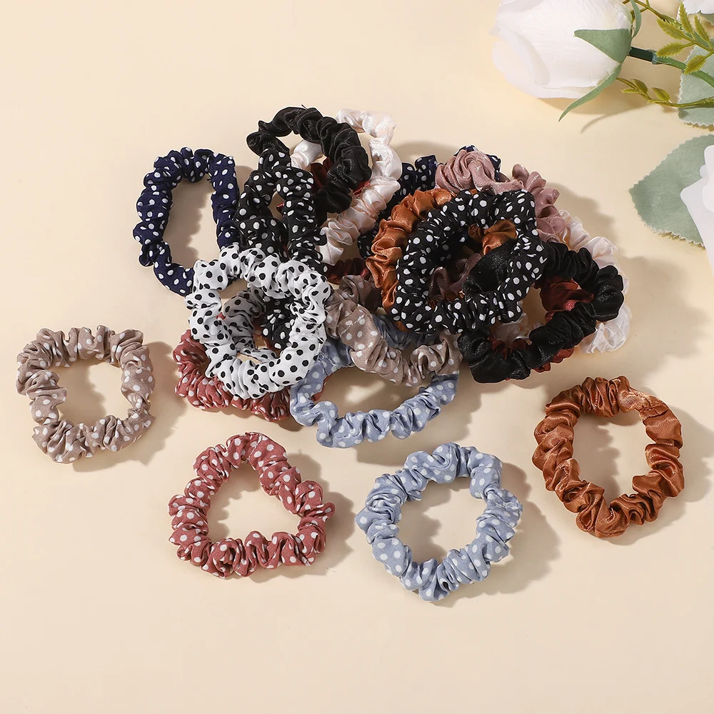 20pcs Random Color Silk Hair Scrunchies For Girls Hair Tie Cute Hair Rope Ponytail Holder Headwear Hair Accessories Wholesale
