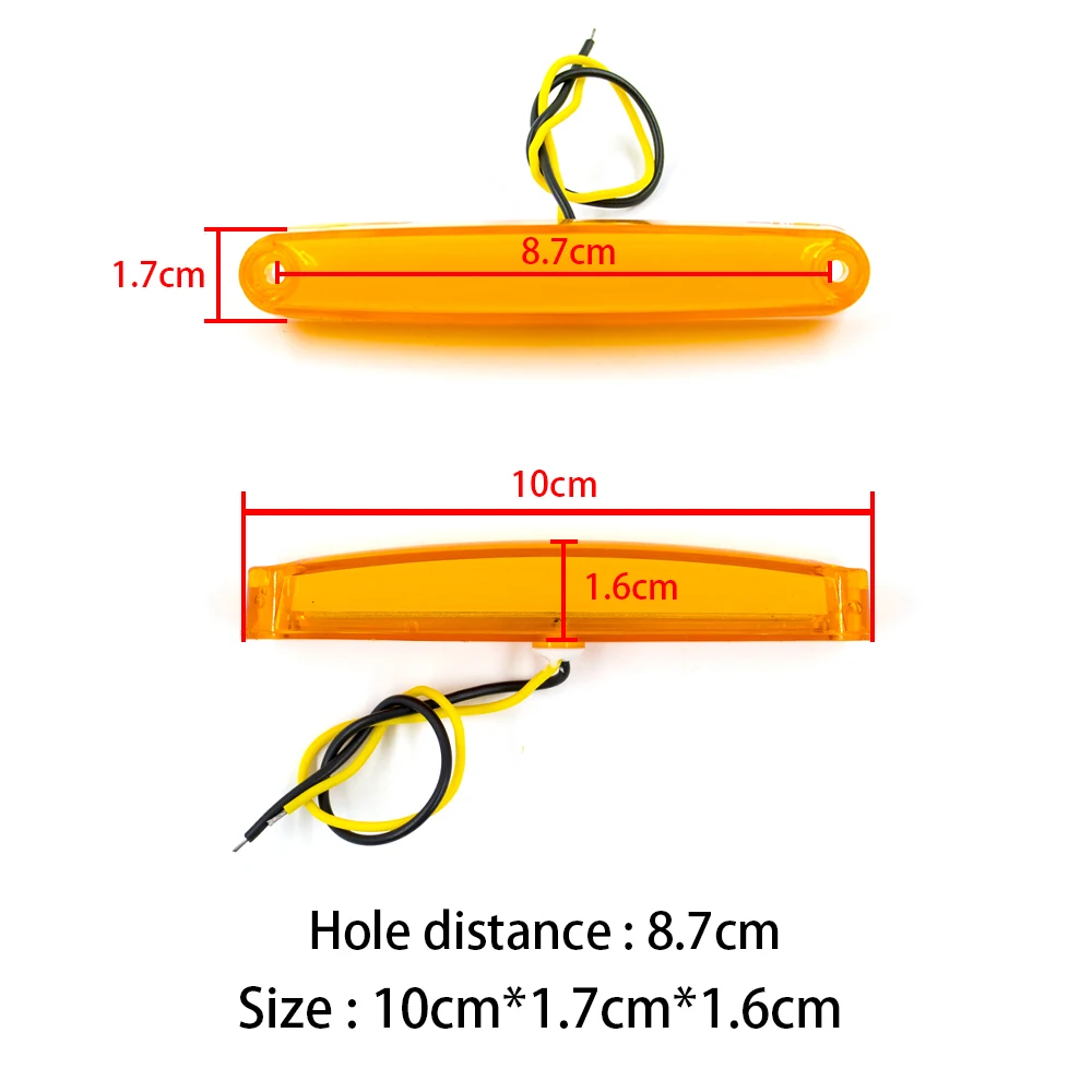 2PCS 9 LED 12V 24V SMD Side Marker Light Oval Clearance Warning Tail Lamp Brake Indicator Trailer Truck Lorry Caravan