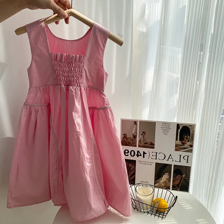 

Baby Girl Dress Girls Princess Dress 2024 Summer New Korean Children Baby Fashion Cute Loose Casual Sleeveless Dress