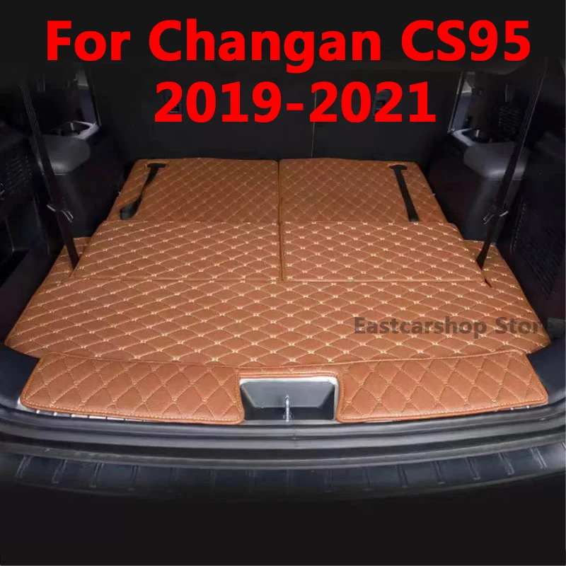 For Changan CS95 2019 2020 2021 Car Trunk Mat Leather Durable Cargo Liner Boot Carpets Rear Interior Protective Accessories