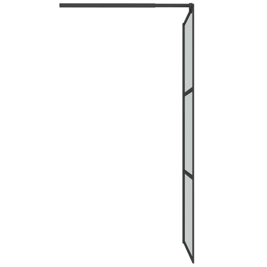 Dinding Pancuran Walk-in hitam 31.5x76.8 dengan rak-desain kaca ESG awet & aluminium