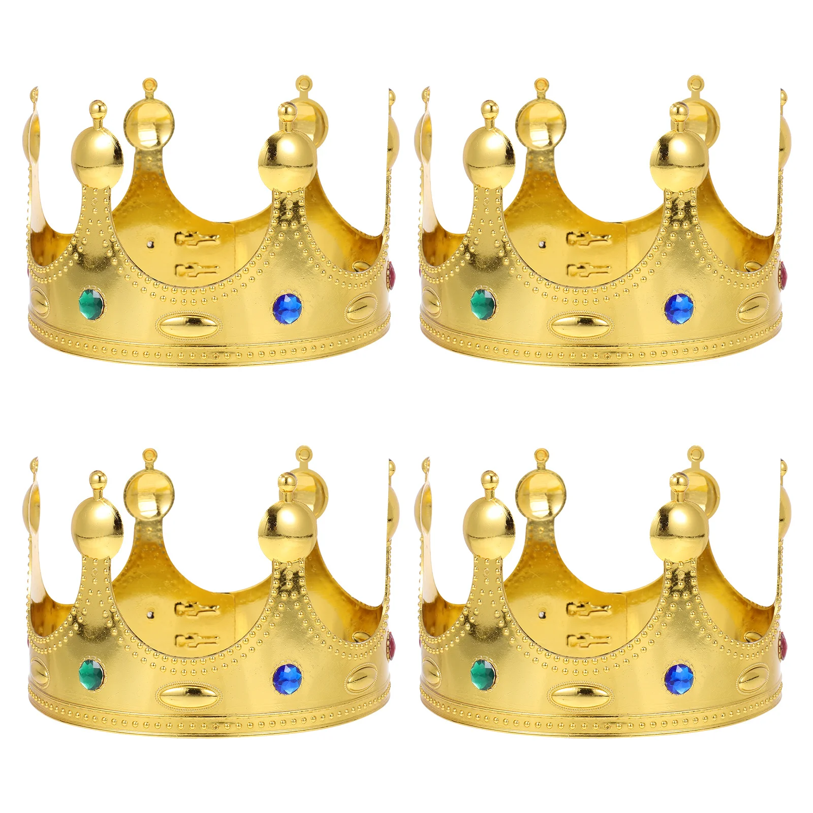 

4Pcs Kings Crown Elegant Headdress for Children Costume Party Wear Stage Performance Birthday Celebration Accessory