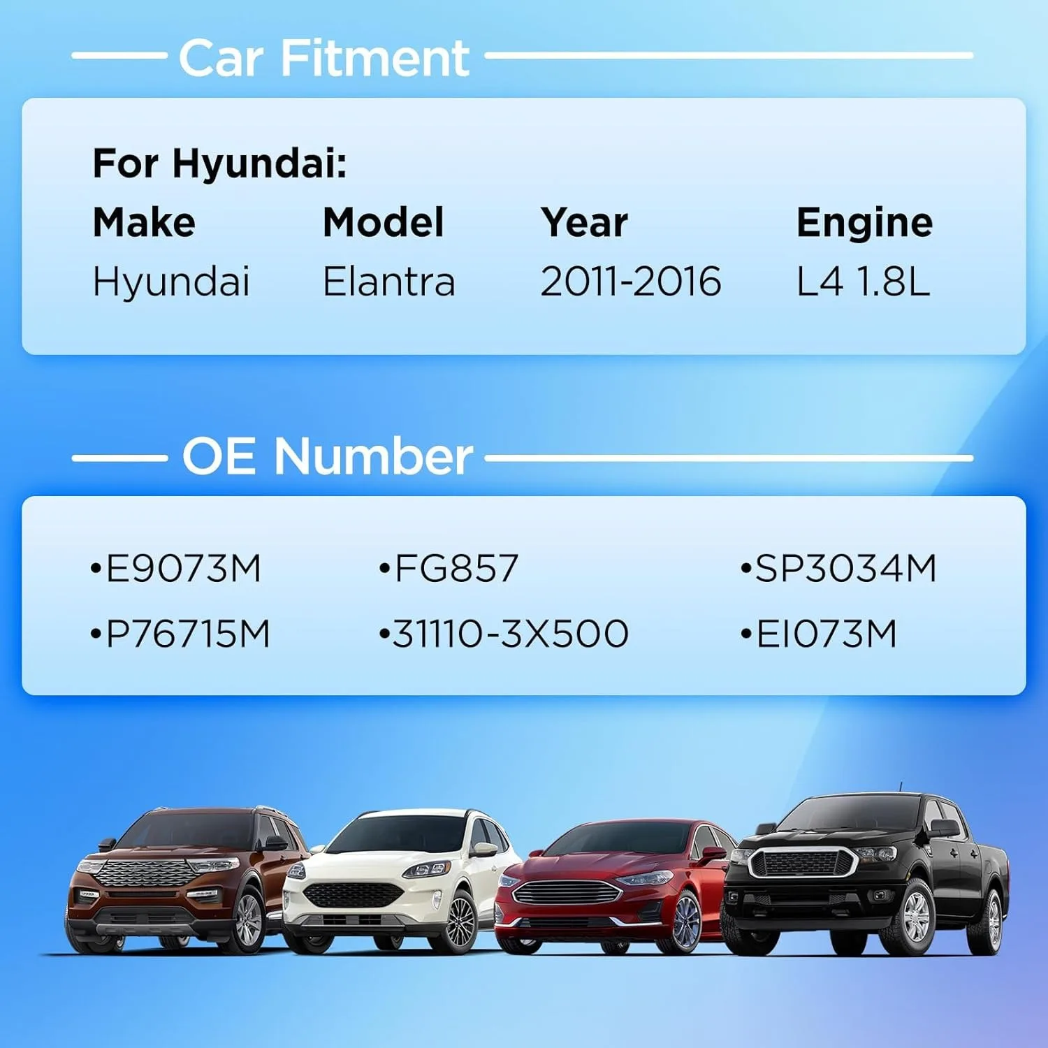 

E9073M Fuel Pump Assembly Fits for 2011-2016 for Hyundai Elantra 1.8L | Replaces 31110-3X500 FG857