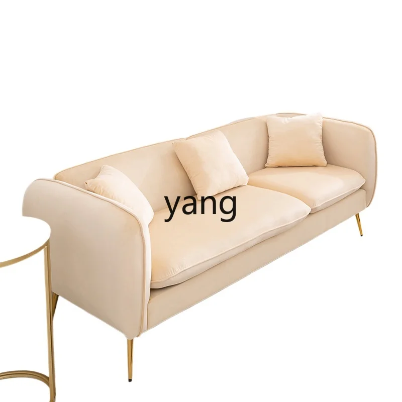 

Yjq Light Luxury Fabric Sofa Small Apartment Living Room Combination Sofa Modern Simple Removable and Washable Three-Person