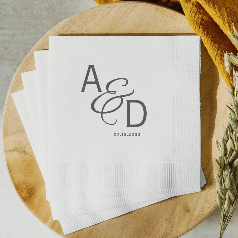 Personalized Napkins Printed Cocktail Napkins Rehearsal Dinner Napkins Wedding Reception Anniversary Napkin Engagement Party